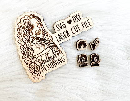 Edward Scissorhands Stud Earring Duo SVG