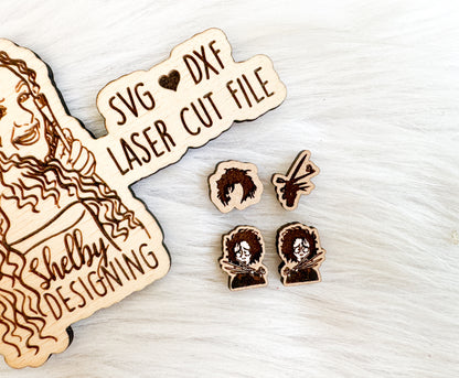Edward Scissorhands Stud Earring Duo SVG