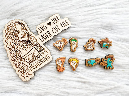 BFF Mix n Match Series | Phineas & Ferb Stud Earrings Set SVG