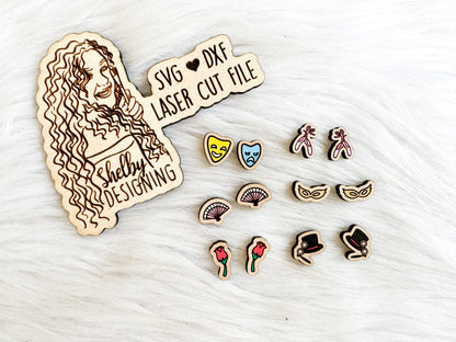 Drama Theatre Stud Earrings Bundle SVG