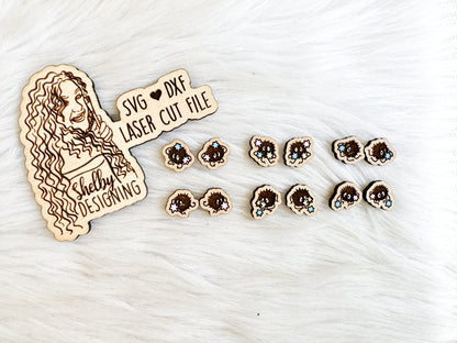 Cute Soot Sprites Stud Earring Bundle SVG