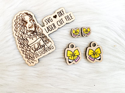 Cute Pencil Bow Stud/Dangle Earring SVG