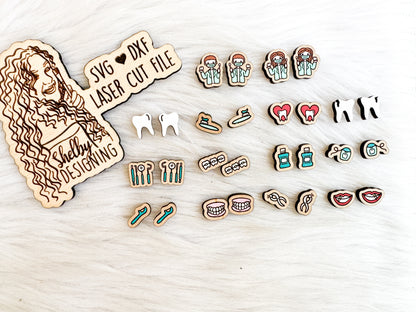 Dentist Stud Earrings Bundle SVG
