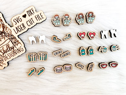 Dentist Stud Earrings Bundle SVG