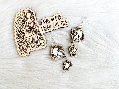 Mrs. Potts & Chip 2 Piece Dangle Earrings