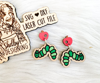 Hungry Caterpillar Dangle Earrings SVG