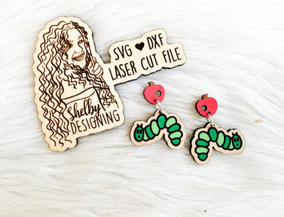 Hungry Caterpillar Dangle Earrings SVG