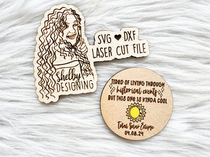 Solar Eclipse 2024 Historical Events Pin SVG