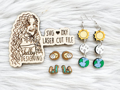 Total Solar Eclipse Stud & Dangle Set SVG