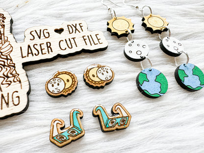 Total Solar Eclipse Stud & Dangle Set SVG
