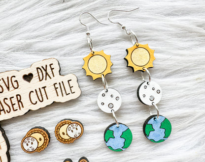 Total Solar Eclipse Stud & Dangle Set SVG
