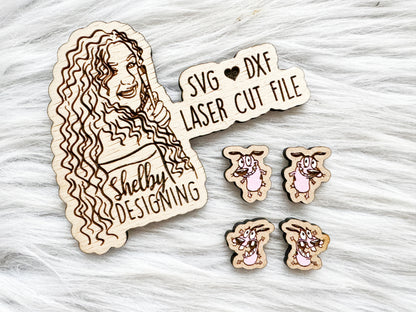 Courage The Cowardly Dog Stud Earrings Duo SVG