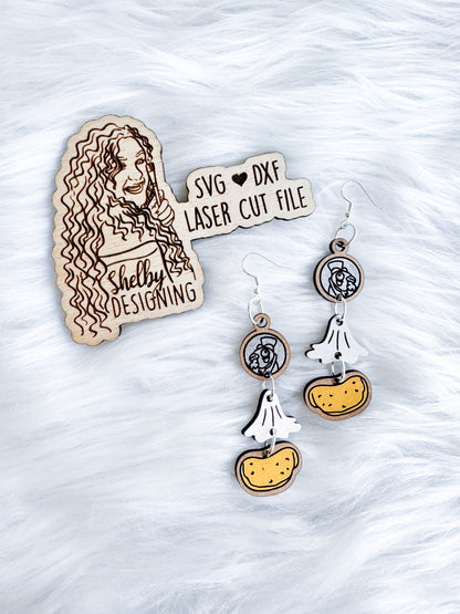 Indoors 3 Piece Dangle Earring SVG DXF Digital File