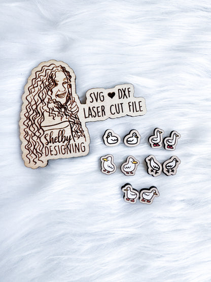 Silly Goose Stud Earrings Bundle SVG DXF Digital File