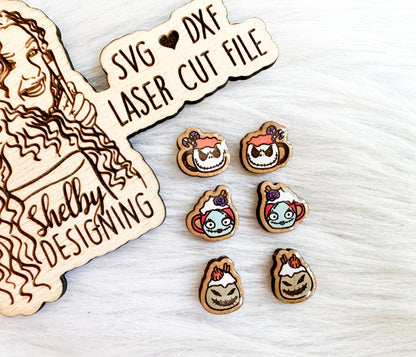 Nightmare b4 Xmas Hot Cocoa Stud Earrings Trio SVG