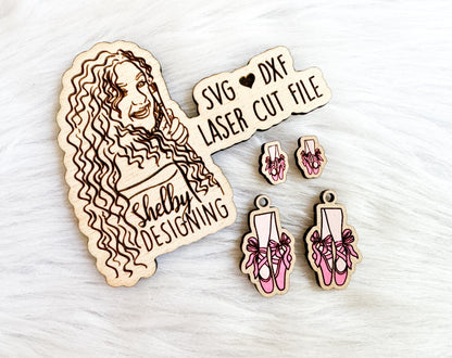 Ballerina Shoes Stud/Dangle Combo SVG