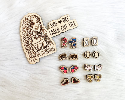 Wrestling/Boxer Stud Earring Bundle SVG