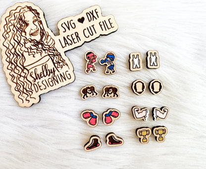 Wrestling/Boxer Stud Earring Bundle SVG