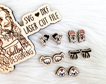 Karate Stud Earring Bundle SVG