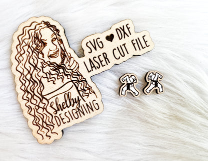 Martial Arts Uniform Stud Earrings SVG