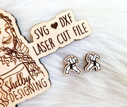 Martial Arts Uniform Stud Earrings SVG
