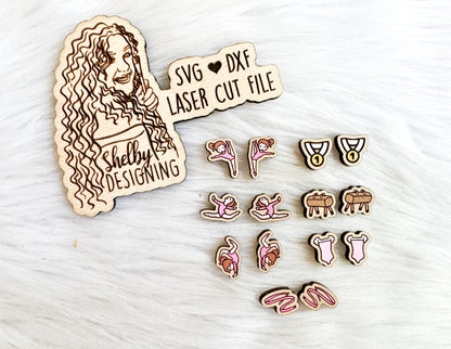 Gymnastics/Tumbling Stud Earring Bundle SVG