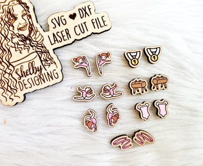 Gymnastics/Tumbling Stud Earring Bundle SVG