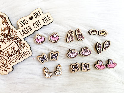 Ballerina Dance Tutu Stud Earring Bundle SVG