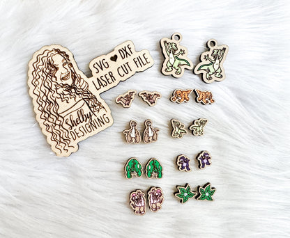 Land Before Time Stud AND Dangle Earring Bundle SVG