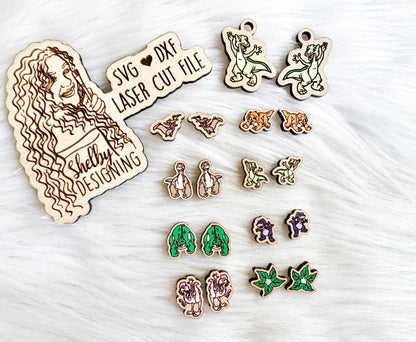 Land Before Time Stud AND Dangle Earring Bundle SVG