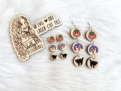 Halloween Cookies Stud/Dangle Earrings Set SVG