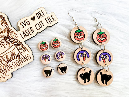 Halloween Cookies Stud/Dangle Earrings Set SVG