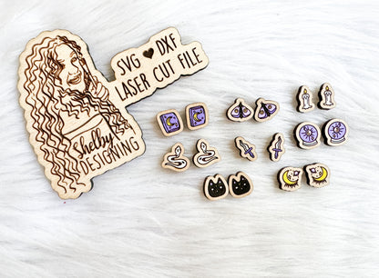 Mystical Oracle Stud Earrings Bundle SVG