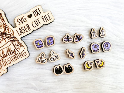 Mystical Oracle Stud Earrings Bundle SVG