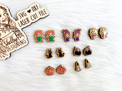 Hocus Pocus Inspired Stud Earring Bundle SVG