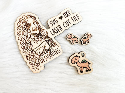 Cute Camel Stud/Dangle Combo Earrings SVG