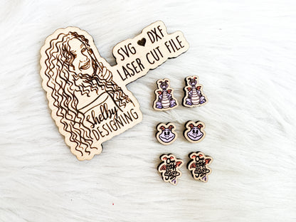 Figment Dragon Stud Earring Trio SVG