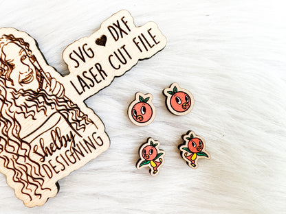 Orange Bird Stud Earring Duo SVG