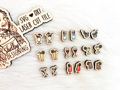 Drinks Cocktail Hour Stud Earrings Bundle SVG