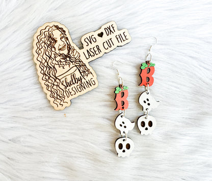 Cute Boo 3 Piece Dangle Earrings SVG