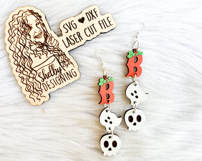 Cute Boo 3 Piece Dangle Earrings SVG