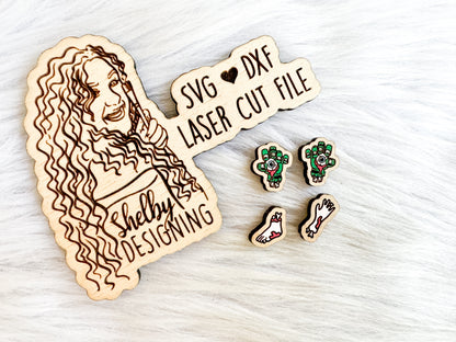 Zombie Hand & Limbs Stud Earrings Duo SVG