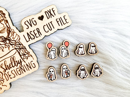 Cute Trendy Ghost Studs Earrings Set SVG