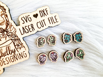 Creepy Zombie Stud Earrings Set SVG