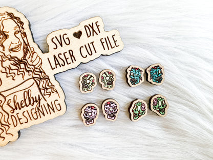 Creepy Zombie Stud Earrings Set SVG