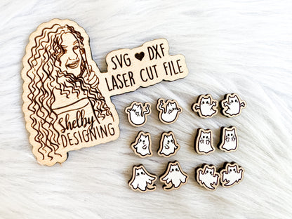 Ghostie Kitties Stud Earring Bundle SVG