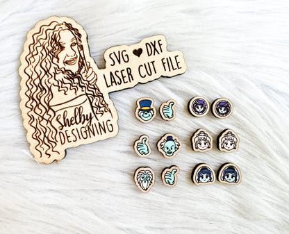 Haunted Mansion Ghosts Stud Earring Bundle SVG