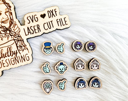 Haunted Mansion Ghosts Stud Earring Bundle SVG