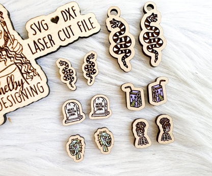 Beetlejuice Inspired Stud AND Dangle Earring Combo Bundle SVG