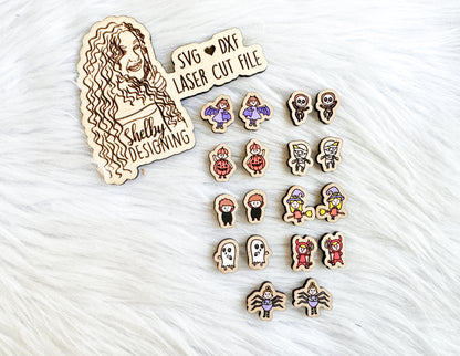 Cute Trick or Treaters Stud Earring Bundle SVG